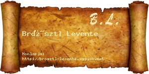 Brösztl Levente névjegykártya