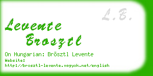 levente brosztl business card